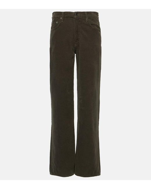 Agolde Gray Harper Mid-rise Corduroy Straight Jeans