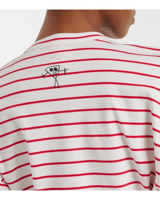 Plan C Pink Striped Cotton Jersey T-Shirt