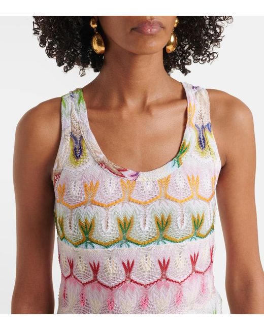 Missoni White Zigzag Lame Minidress