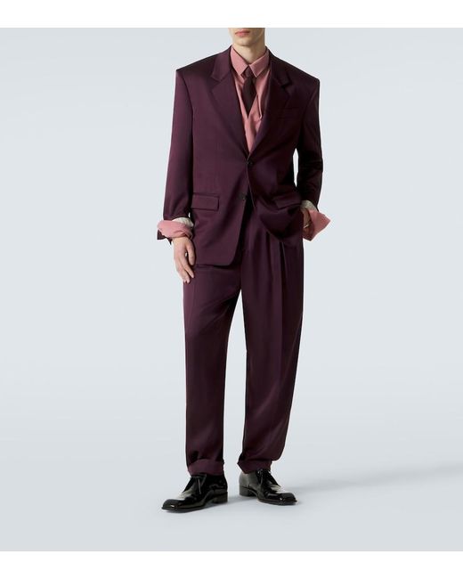 Saint Laurent Purple Silk Satin Blazer for men