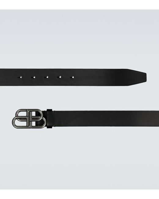 Balenciaga Black Bb Leather Belt for men