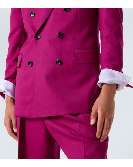 Tom Ford Pink Wool Twill Suit Jacket for men