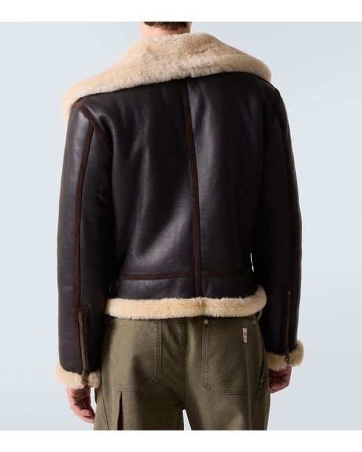 J.W. Anderson Black Shearling-Trimmed Leather Jacket for men