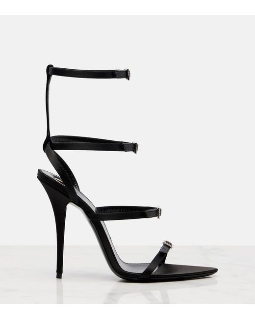 Sandalias Nuit 110 De Crepe Saten Saint Laurent de color Black