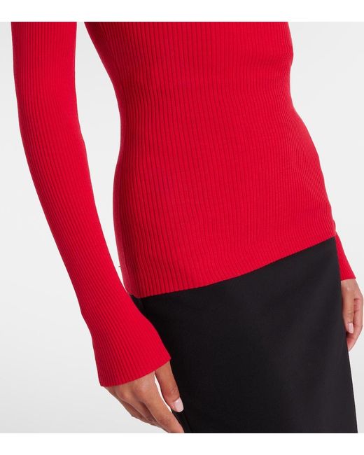 Wolford Red Ribbed-Knit Turtleneck