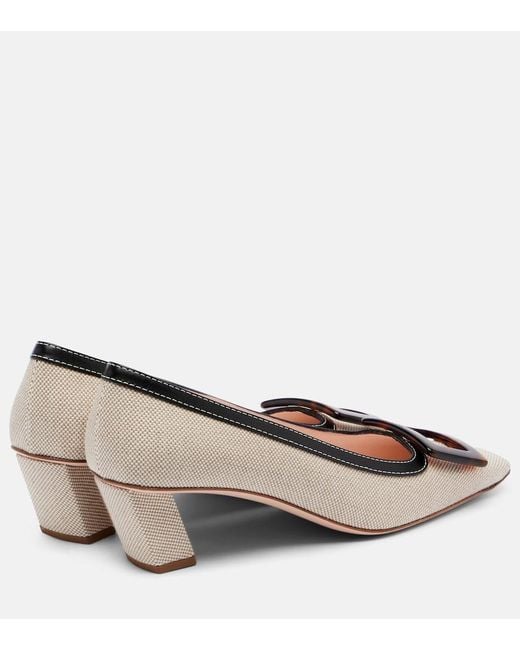 Roger Vivier Brown Belle Vivier 45 Canvas Pumps