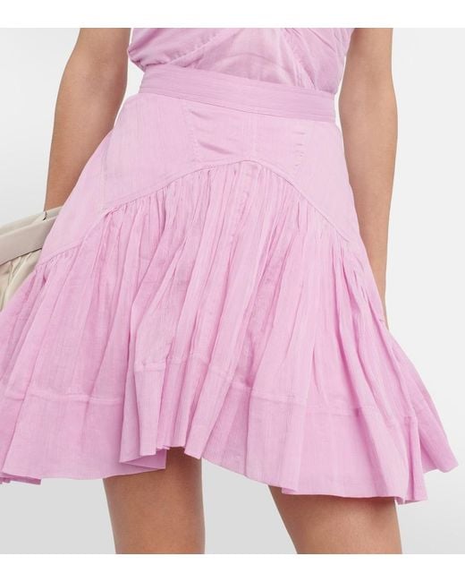 Isabel Marant Pink Kadavu Cotton And Silk Miniskirt