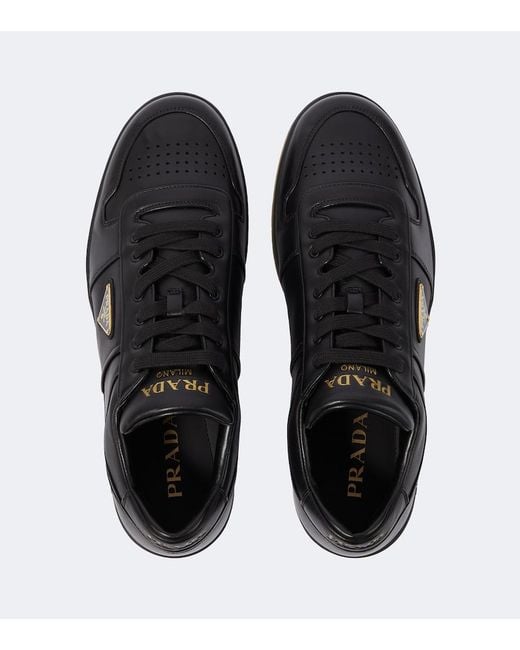 Prada Black Downtown Leather Sneakers for men