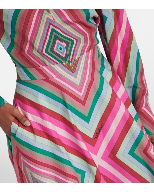 Valentino Pink Rhombus 75 Cotton Poplin Maxi Skirt