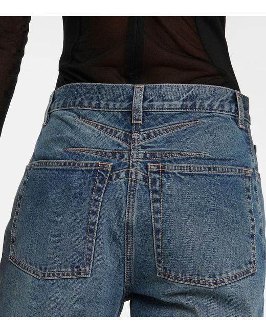Alaïa Blue Lover Low-Rise Straight Jeans