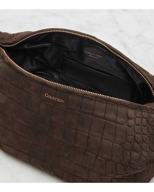 Calvin Klein Brown Andy Small Leather Shoulder Bag