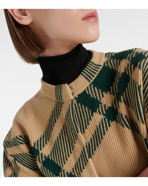 Burberry Multicolor Check Wool Blend Cardigan