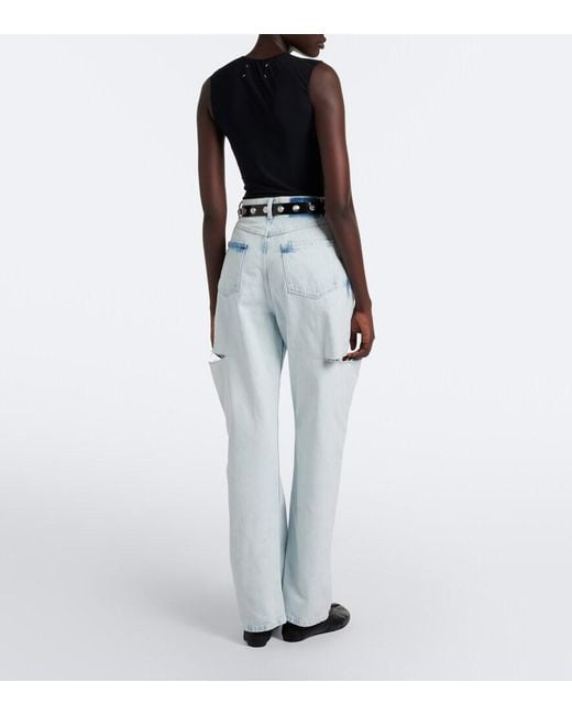 Maison Margiela Blue Cutout Barrel-Leg Jeans