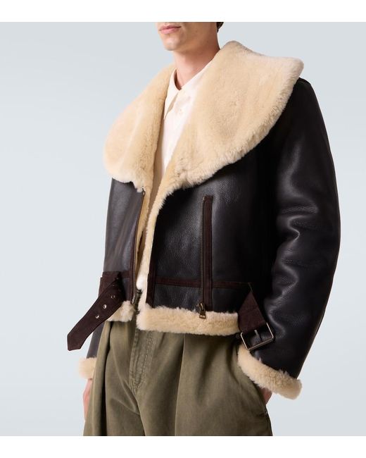 J.W. Anderson Black Shearling-Trimmed Leather Jacket for men