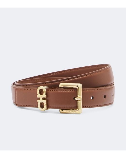 Ferragamo Brown Gancini Leather Belt