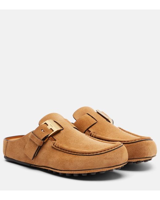 Tod's Brown Suede Mules