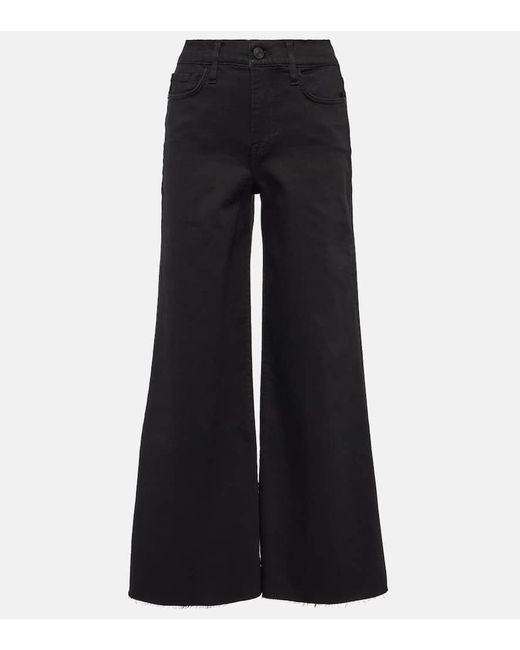 FRAME Le Palazzo Crop Wide-leg Jeans in Black
