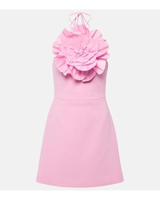 Rebecca Vallance Pink Odetta Floral-Applique Minidress