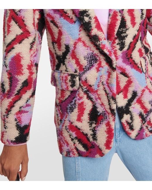 Isabel Marant Purple Intarsia Wool-Blend Jacket