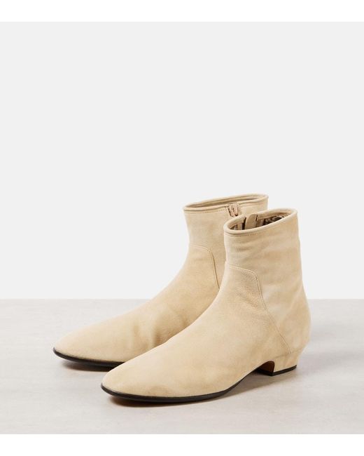 The Row Natural Awar 25 Suede Ankle Boots