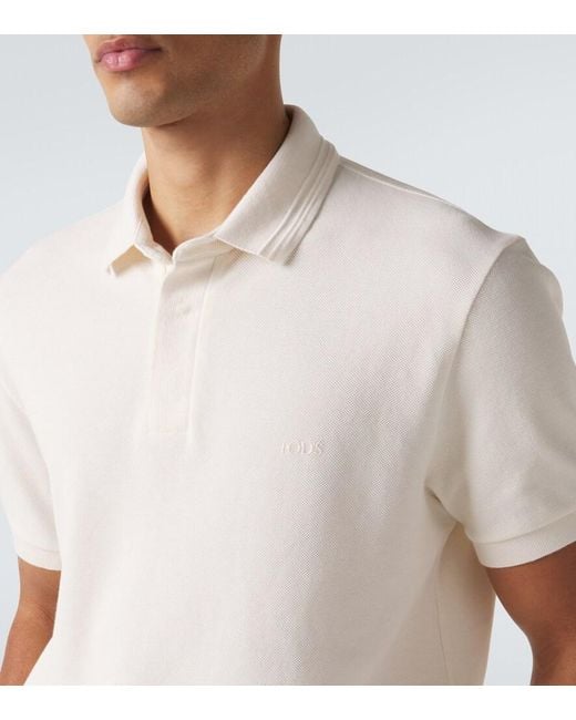 Tod's White Cotton Pique Polo Shirt for men