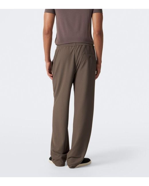 Giorgio Armani Brown Waffle-Knit Straight Pants for men