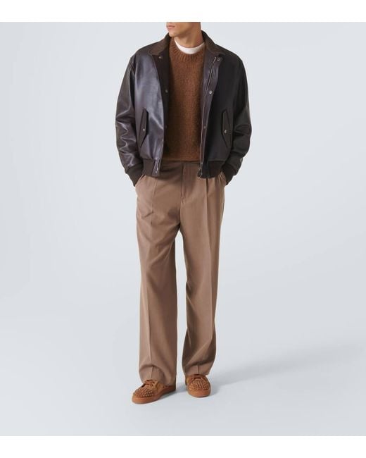 Christian Louboutin Sneakers Louis Junior Spikes Aus Veloursleder in Brown für Herren