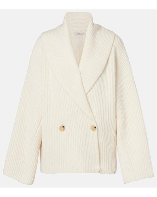 Vince Natural Ribbed-Knit Wool-Blend Jacket
