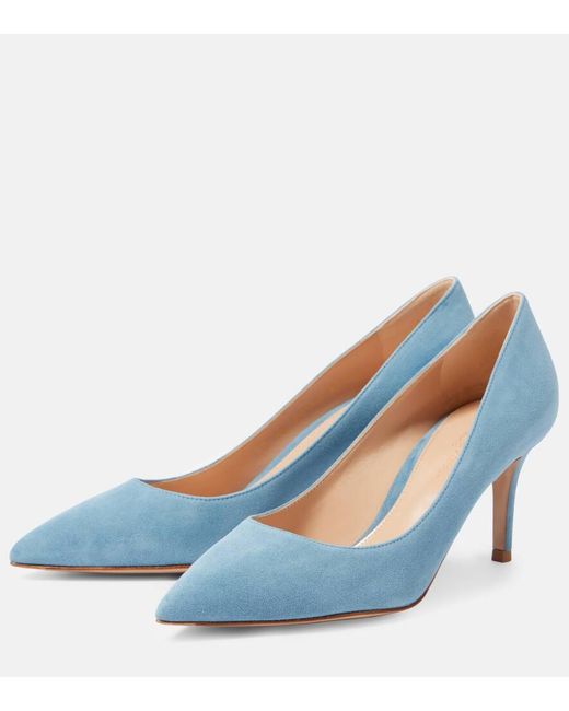 Gianvito Rossi Blue Pumps Gianvito 70 Aus Veloursleder
