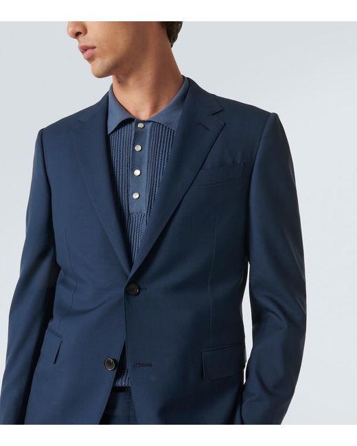 Zegna Blue Wool Suit for men