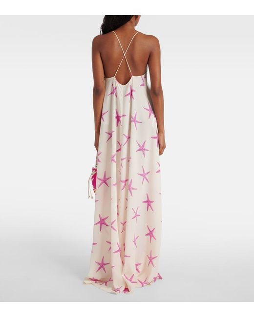 Valentino Pink Printed Silk Gown