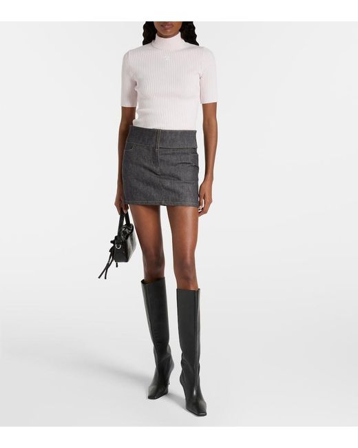 Courreges White Reedition Ribbed-Knit Top