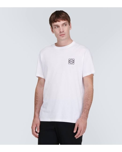 Loewe White Anagram Cotton Jersey T-shirt for men