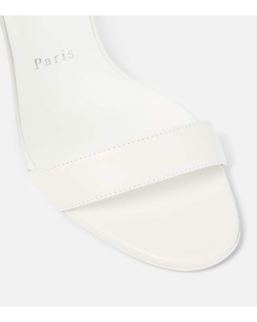 Christian Louboutin White Bridal Loubigirl 100 Raffia-Trimmed Leather Sandals