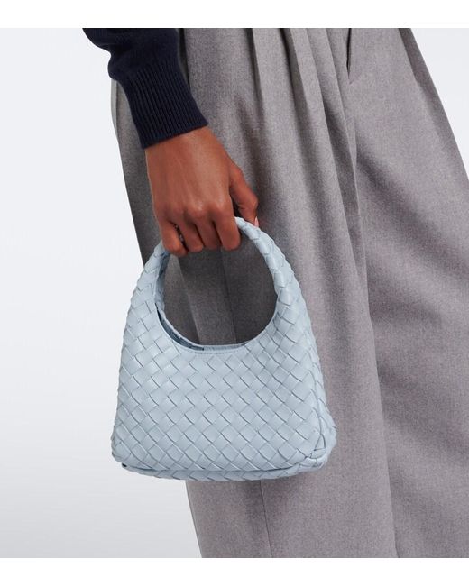 Bottega Veneta Blue Campana Mini Leather Shoulder Bag