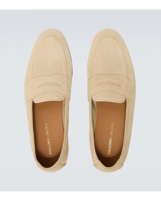 Frescobol Carioca White Leme Suede Penny Loafers for men