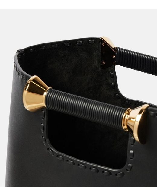 Alaïa Black Bobine Leather Tote Bag
