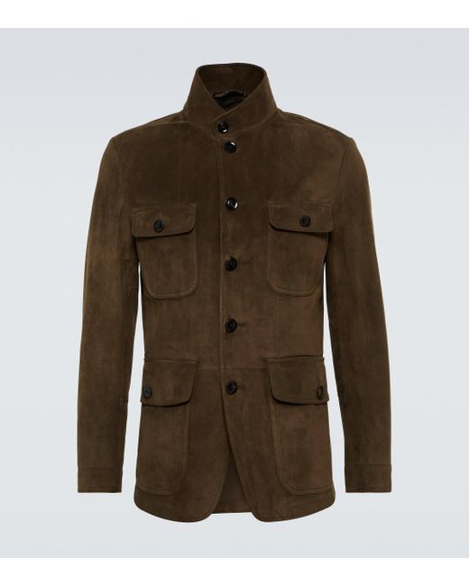 Tom Ford Brown Suede Military Jacket for men