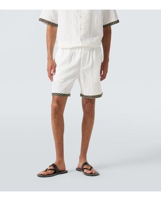 Shorts Con Croche Commas de hombre de color White