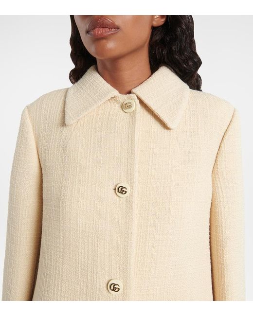 Gucci Natural Mantel Double G Aus Tweed