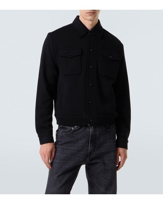 Lardini Black Virgin Wool Overshirt for men
