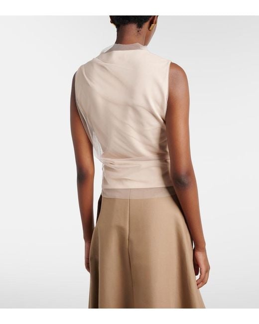 Dorothee Schumacher Natural Draped Tulle Top