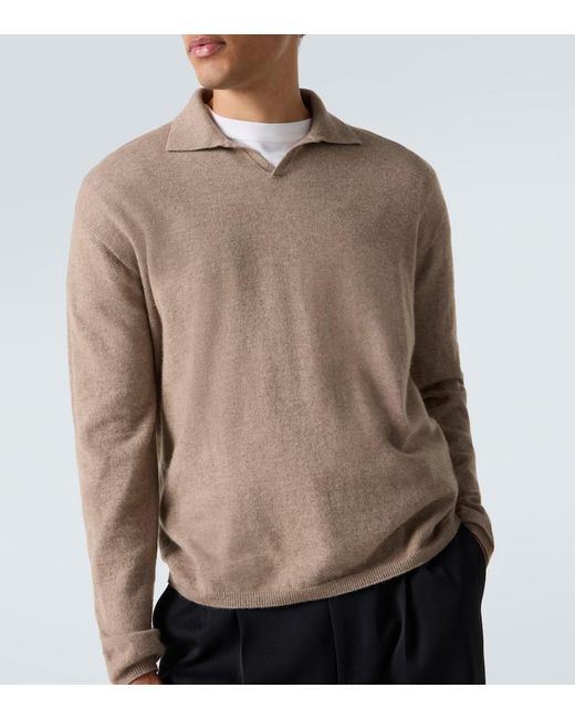 The Row Natural Franz Cashmere Polo Sweater for men