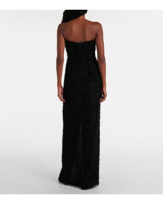 Totême Black Strapless Fil Coupe Midi Dress