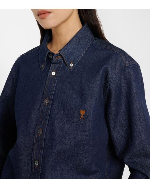 AMI Blue Ami De Cour Denim Shirt