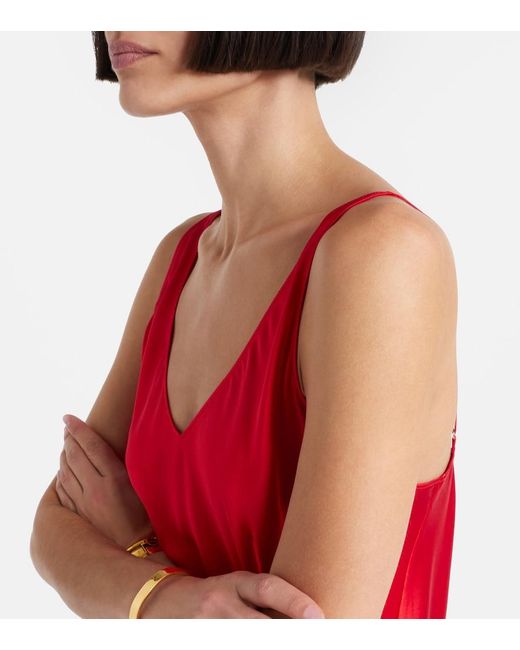 Dorothee Schumacher Red Sense Of Shine Silk-Blend Satin Camisole