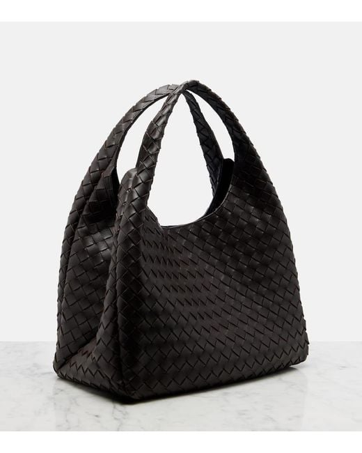 Bottega Veneta Black Campana Large Leather Shoulder Bag