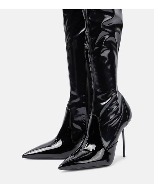 Paris Texas Lidia Latex Over The Knee Boots in Black Lyst