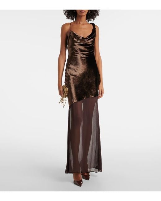 Staud Brown Maxikleid Beaton