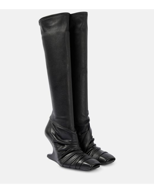 Rick Owens Black Leather Boots